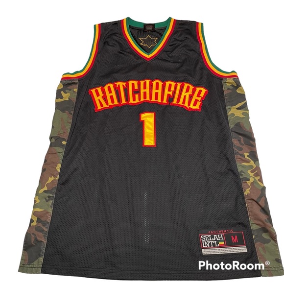 Selah Shirts Selah Jersey Men Medium Black Rastafarian Basketball Hawaiian Reggae Chamorro